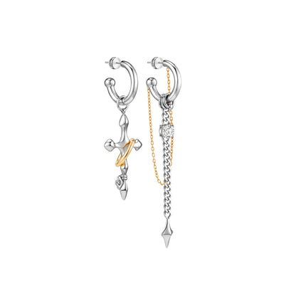Asymmetrical Starburst Key Earrings