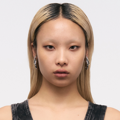 Starburst Snake Pattern Double Ring Earrings