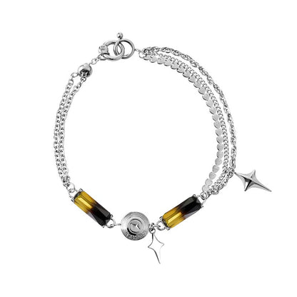 Gradient Tourmaline Bone Record Bracelet