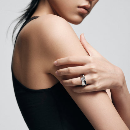 Studded Square-Cut Ring Set