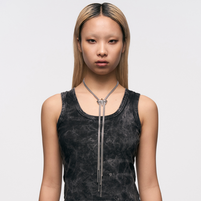 Snake Bone Multi-Chain Pull-Through Necklace