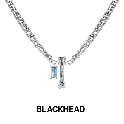 The X-Files Bone Rhinestone Double Pendant Necklace