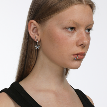 The X-Files Diamond Butterfly Pendant Wrapped Earrings