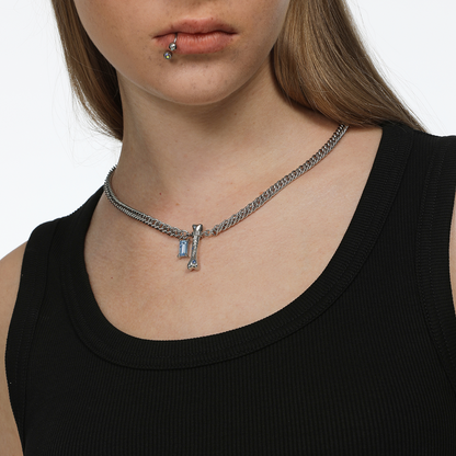 The X-Files Bone Rhinestone Double Pendant Necklace