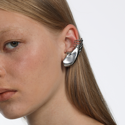 The X-Files Metal Skeleton Circumaural Ear Clip Without Piercing (Single For Left Ear)