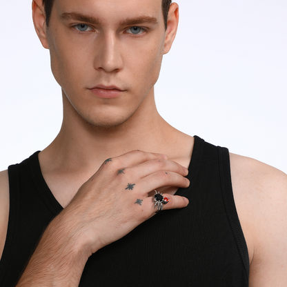 Alien Landing Mechanical Spider Ring