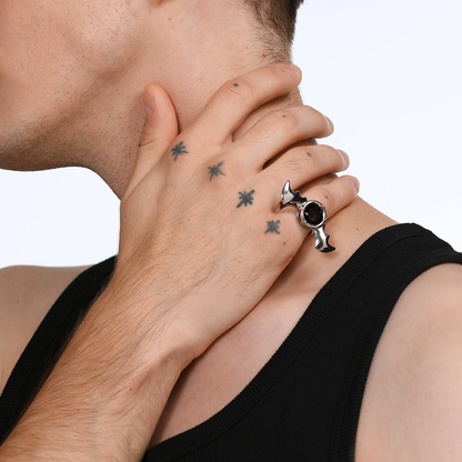 Alien Landing Mechanical Bat Open Ring