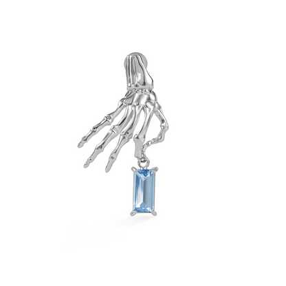 The X-Files Skeleton Hand and Square Diamond Pendant Earrings