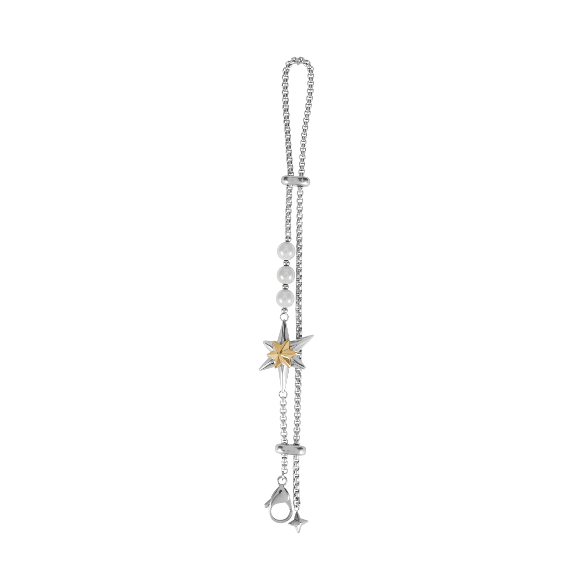 Star of Bethlehem Gold And Silver Color-Blocked Adjustable Christmas Star Bracelet