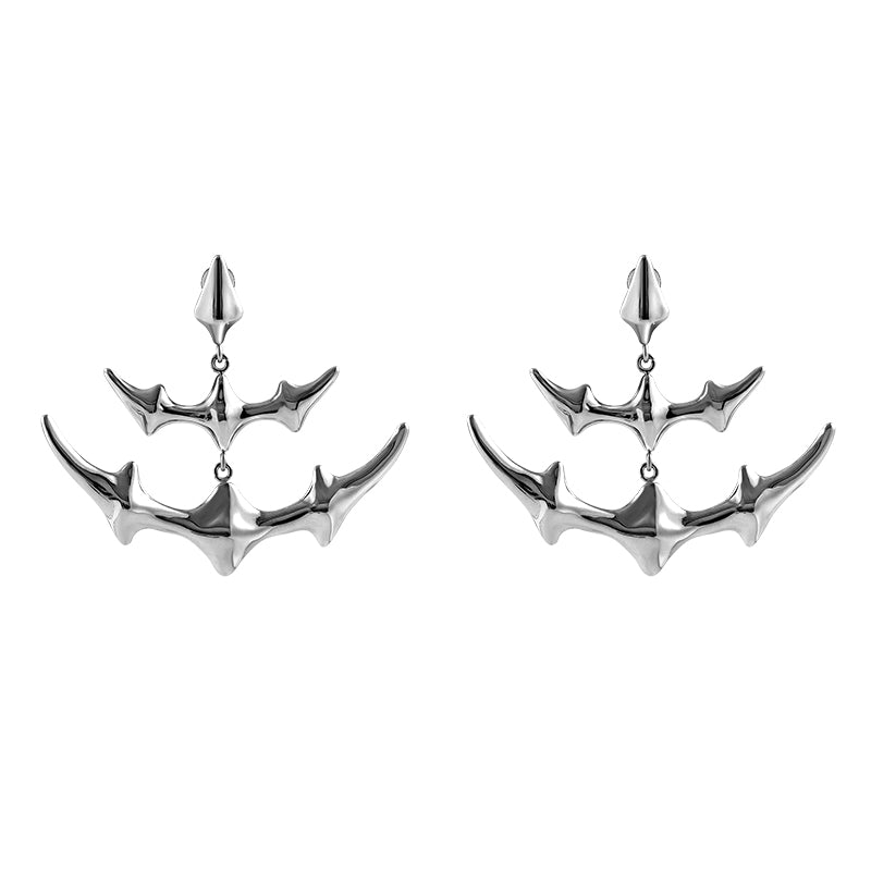 Double Manta Bone Drop Earrings