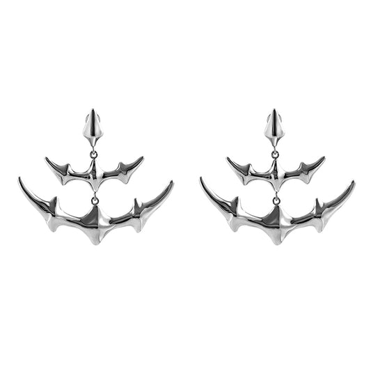 Double Manta Bone Drop Earrings