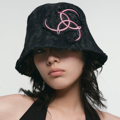 Triple Serpent Loop Denim Hat Bag