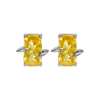 Spiked Yellow Square-Cut Studs