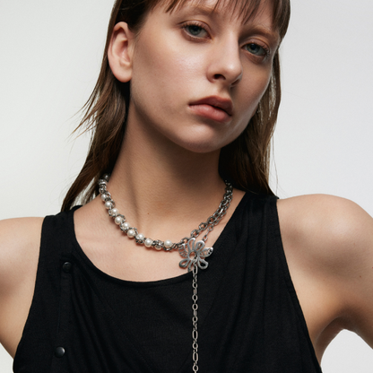 Anti-War Flower Pearl Necklace