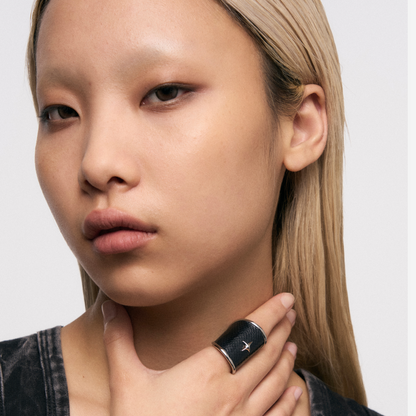 Snake Pattern Starburst Wide Ring