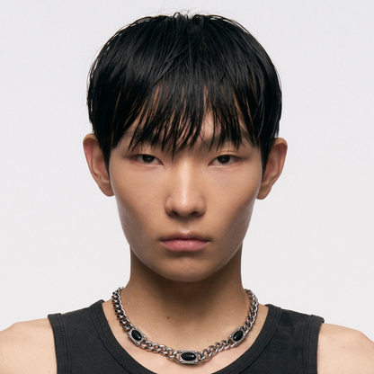 Black Onyx Snake Pattern Necklace