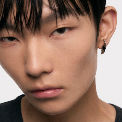 Onyx Snake Tail Stud Earrings