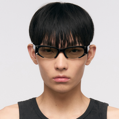 Square Half-Frame Sunglasses (Black)