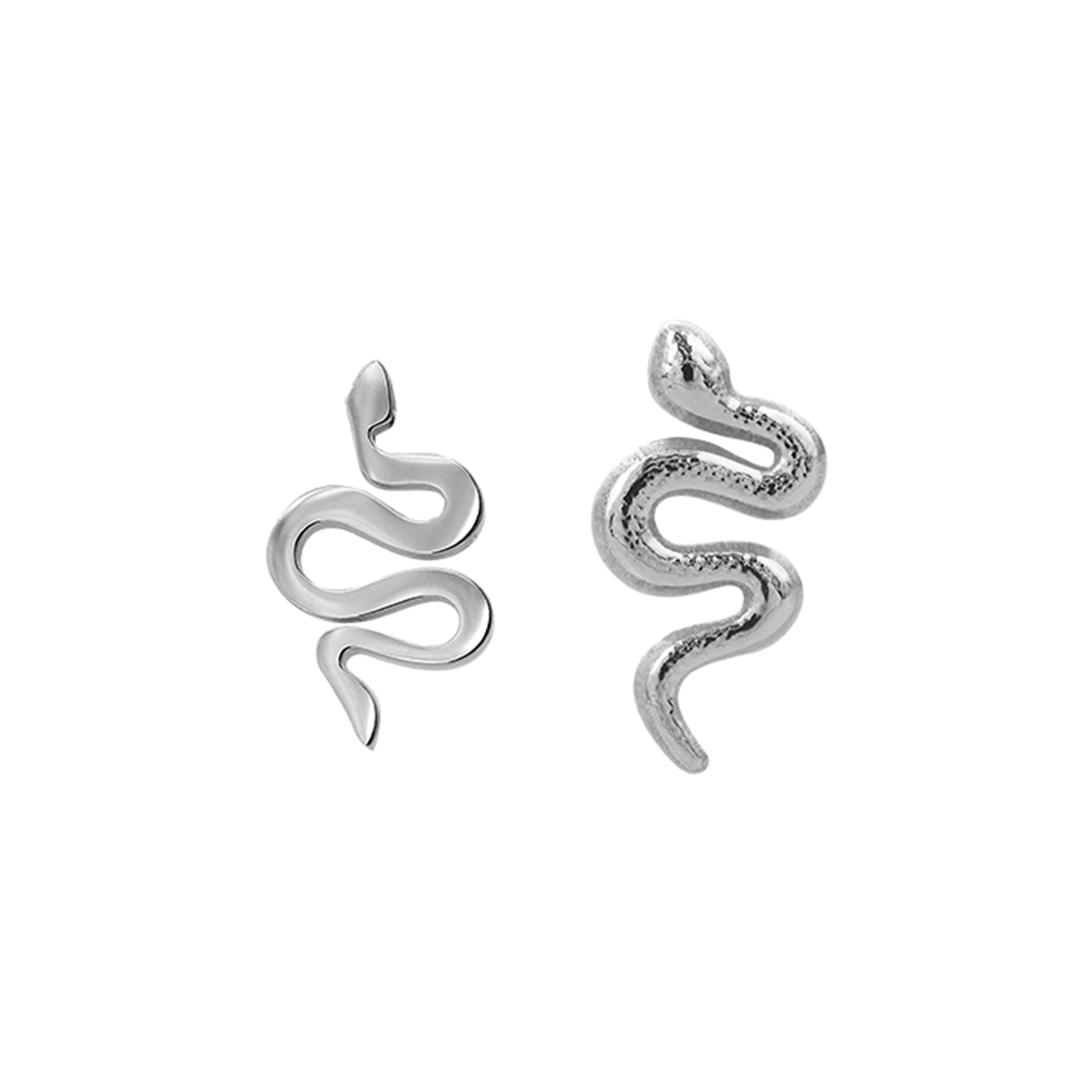 Empty Town Asymmetric Snake Stud Earrings
