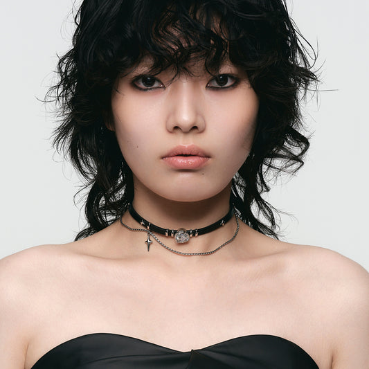 Coiled Snake Starburst Double Layer Choker
