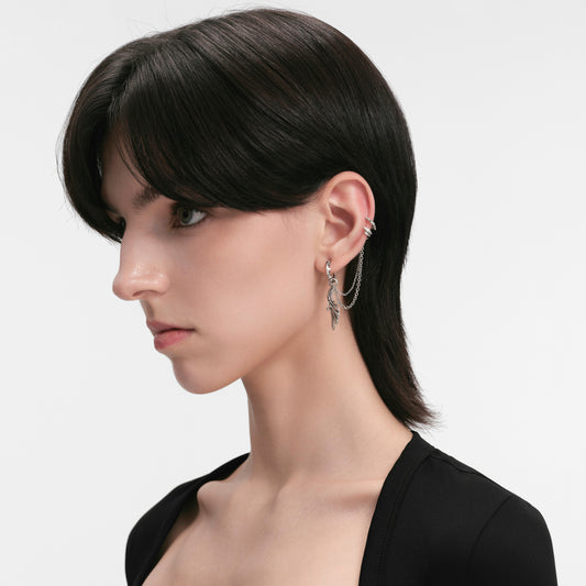 S925 Booby Bird Wing Multi Band Piercing Earring