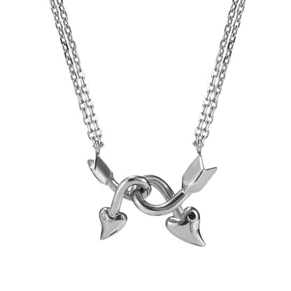 Entwined Arrow Double-Layer Necklace