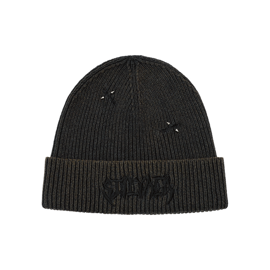 Black Letter Embroidery Beanie