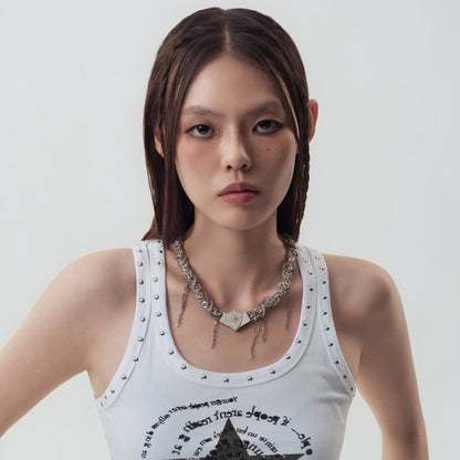 Braided Chain Magnetic Prom Emblem Necklace