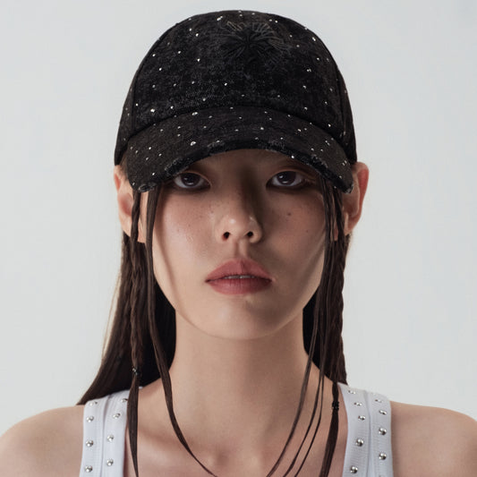 Cornflower Crystal Denim Baseball Cap