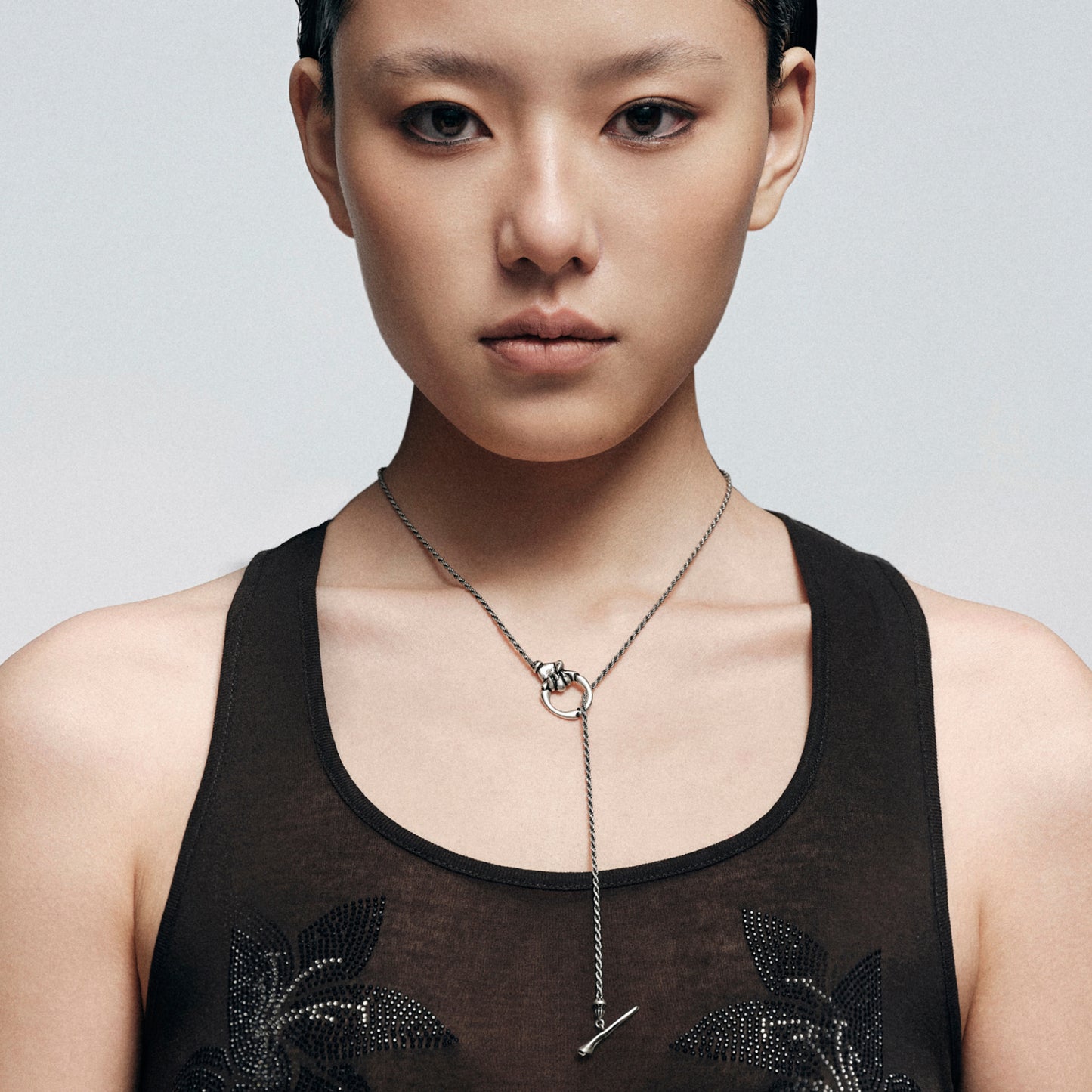 Night Cat Claw T-Bar Chain Necklace