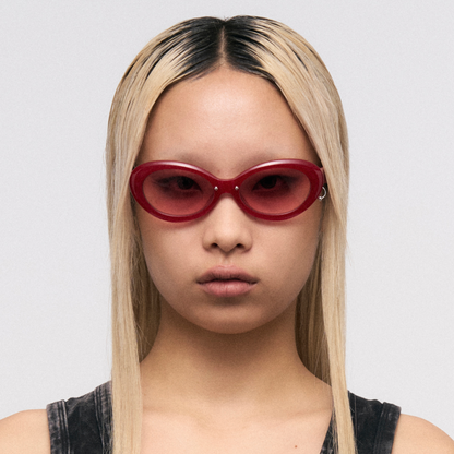 Cat Eye Full-Frame Sunglasses (Red)