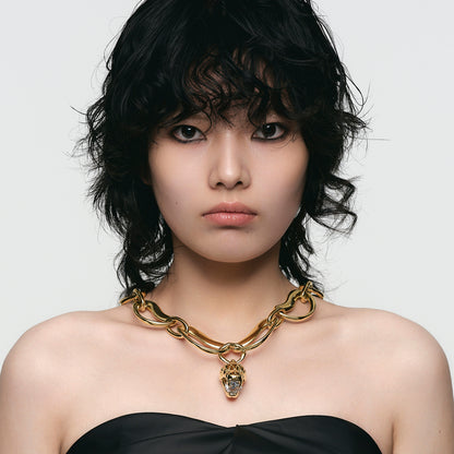 Nebula Snake Loop Necklace (Gold)