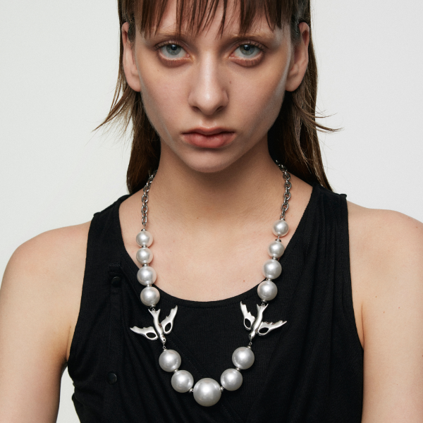 Double Peace Dove Pearl Necklace