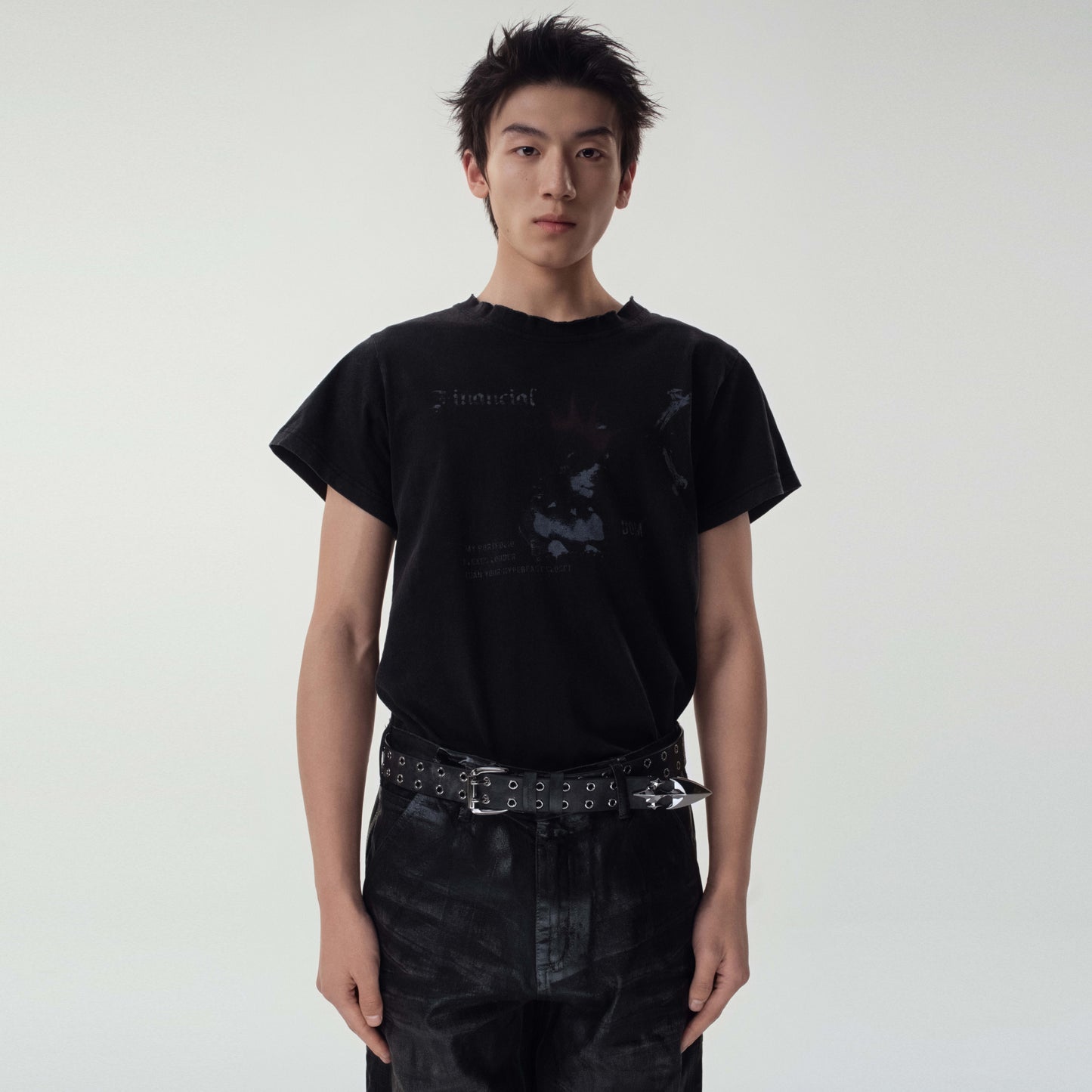 Double-Row Grommet Punk Belt