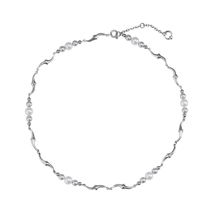 Gradient Pearl Panel Necklace