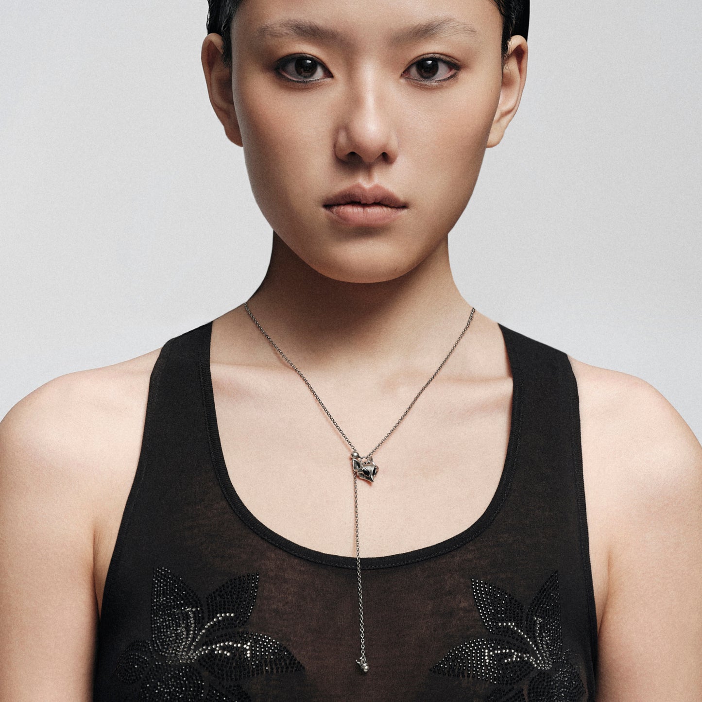 Fox Mask Adjustable Y Necklace