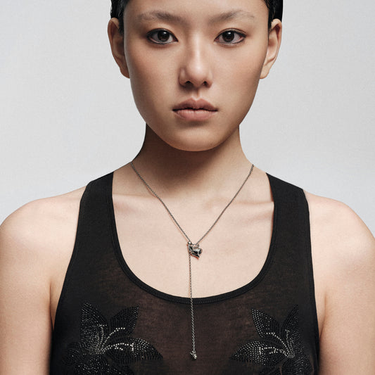 Fox Mask Adjustable Y Necklace