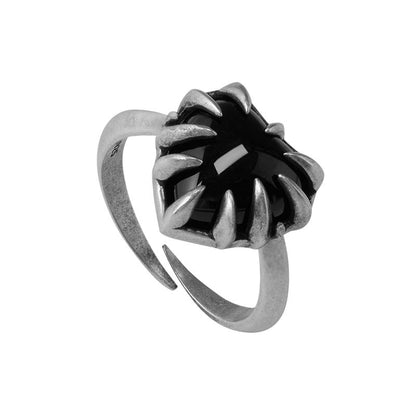 S925 Sterling Silver Spike Heart Ring