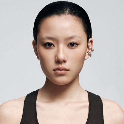 Crystal & Pearl Combination Ear Clip