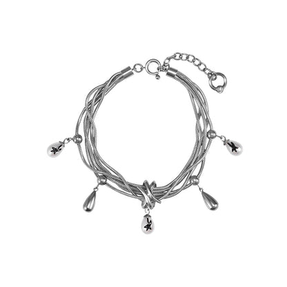 Multi-Chain Teardrop Pearl Bracelet