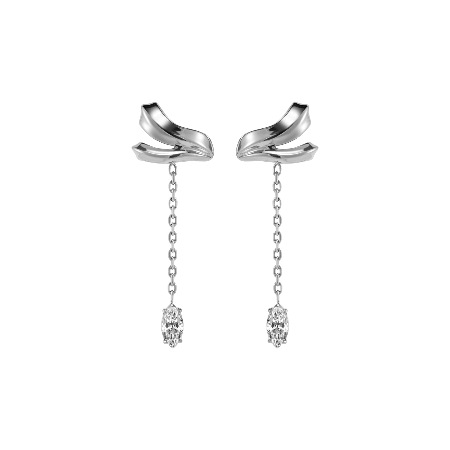 Ribbon Pendant Double-Layer Ear Cuff