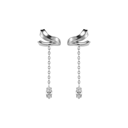 Ribbon Pendant Double-Layer Ear Cuff