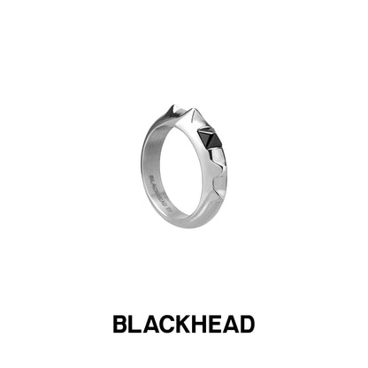 BLACK GLOVES RIVET UPSIDE DOWN ZIRCON DECORATIVE RING