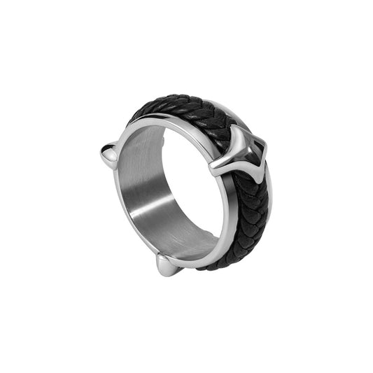 Spiked Woven Wide Ring