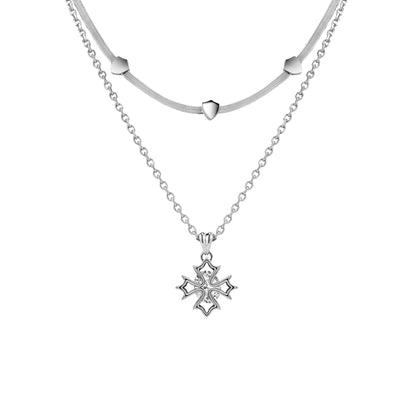 Crossflower Double-Layer Necklace
