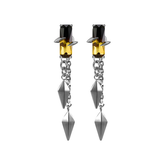 Gradient Tourmaline Stud Earrings with Spikes