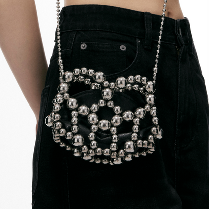 Heart Steel Ball Beaded Mini Bag