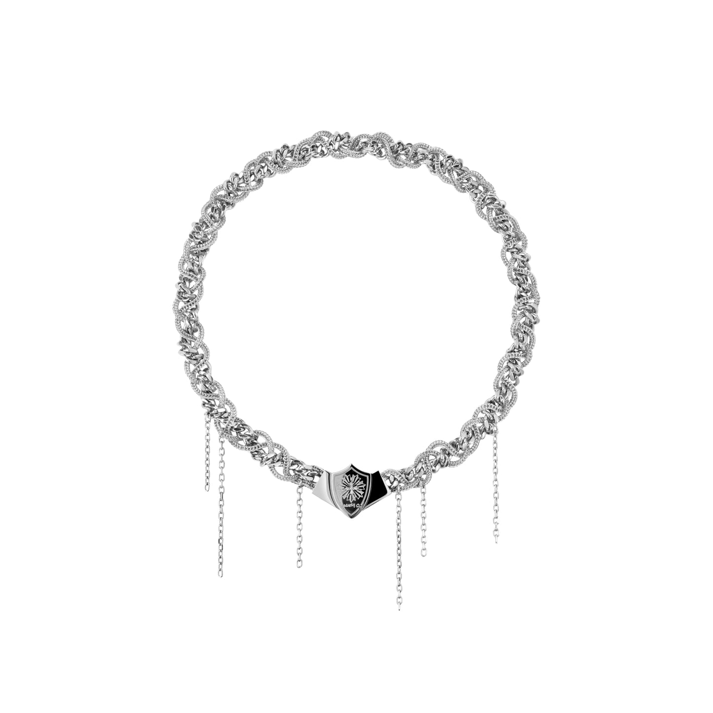 Braided Chain Magnetic Prom Emblem Necklace