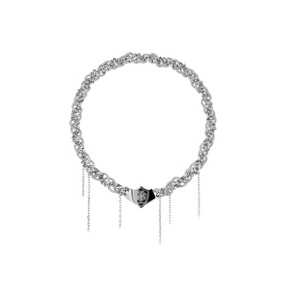 Braided Chain Magnetic Prom Emblem Necklace