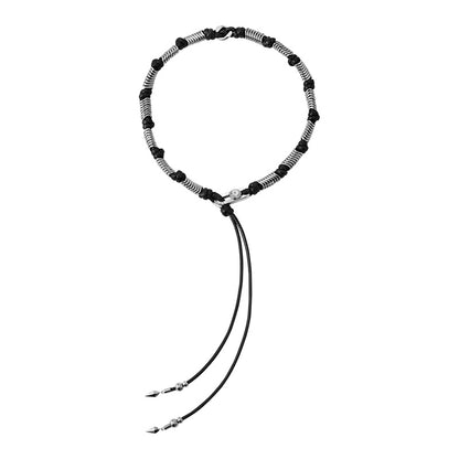 Bone Record Woven Clasp Necklace